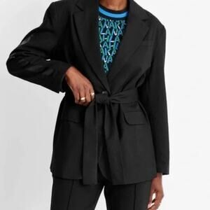 Women's NWT Future Collective Black Tie-Front Blazer Coat Jacket‎ Size Small